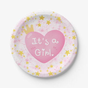 Plato De Papel Es una placa de papel Chica para Baby Shower