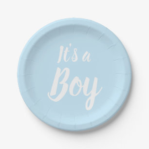 Plato De Papel Es una revelación de un niño, una ducha azul cla
