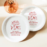 Plato De Papel Esa es otra ducha de novia de pizza italiana<br><div class="desc">Esta divertida y caprichosa placa de papel de papel con gráficos dibujados a mano y letra manuscrita con un marco ondulado. Este tema de inspiración francesa es perfecto para su ducha de novia,  fiesta de compromiso,  cena de ensayo o cualquier evento que elija. ¡Todo el cliente es totalmente editable!</div>