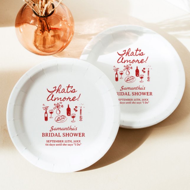 Plato De Papel Esa es otra ducha de novia de pizza italiana (Subido por el creador)