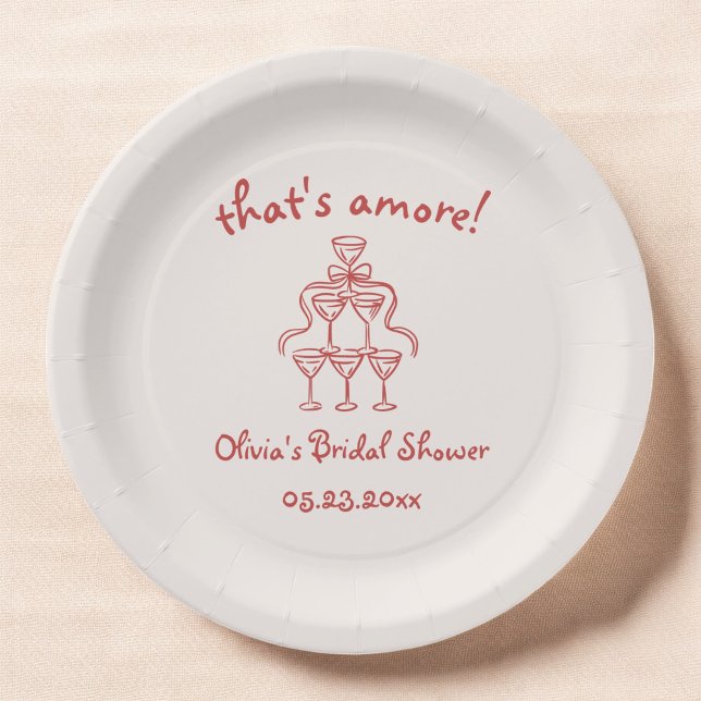 Plato De Papel Esa es otra ducha roja de novia de mano italiana (Subido por el creador)