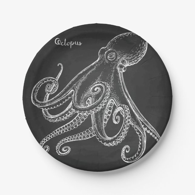 Plato De Papel Esbozo de Octopus (Anverso)