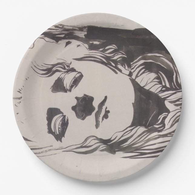 Plato De Papel Esbozo de una mujer de "Ver Sacrum" (Moser) (Anverso)