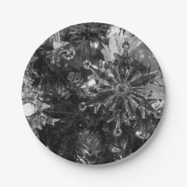 Plato De Papel Escala de grises de los adornos de vacaciones