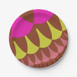 Plato De Papel Escala rosa y marrón