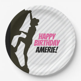 Plato De Papel Escalada de rock Chica negro