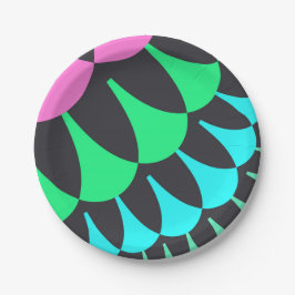 Plato De Papel Escalas azul claro y verde