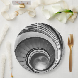 Plato De Papel Escalera circular BW