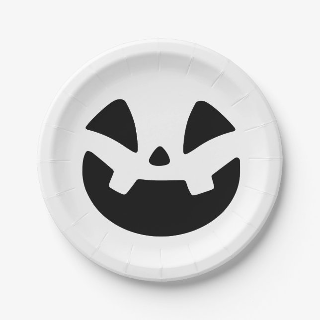 Plato De Papel Escandaloso Jack-o'-Lantern Silhouette Halloween M (Anverso)