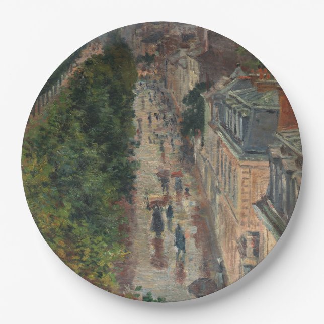 Plato De Papel Escena callejera en París, Francia (por Maximilien (Anverso)