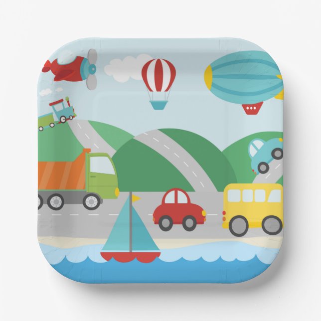 Plato De Papel Escena de transporte (Anverso)