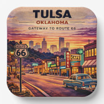 Escena de viaje por la Ruta 66 de Tulsa Oklahoma v