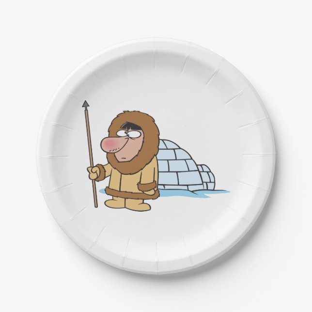 Plato De Papel Escimo E Igloo (Anverso)