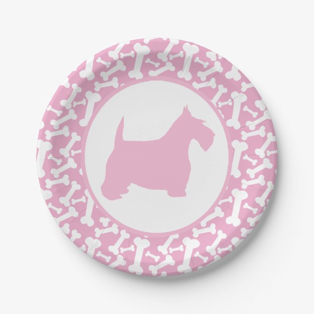 Plato De Papel Escocés y huesos rosados de Buncha (Anverso)
