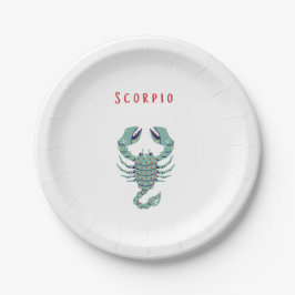 Plato De Papel Escorpio rosa, zodiaco, signo zodiacal