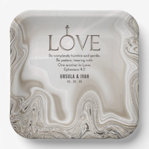 Plato De Papel Escritura de amor versus efesios 4:2 Boda