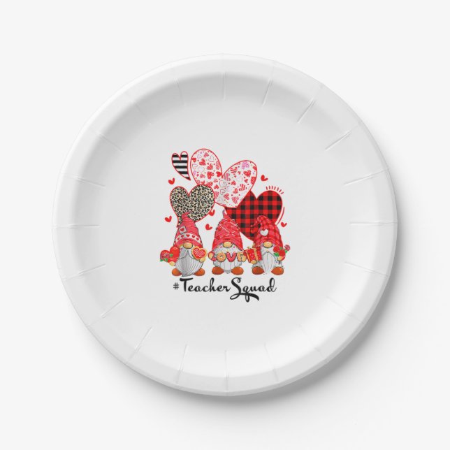 Plato De Papel Escuadrón de profesores de Gnome Love (Anverso)