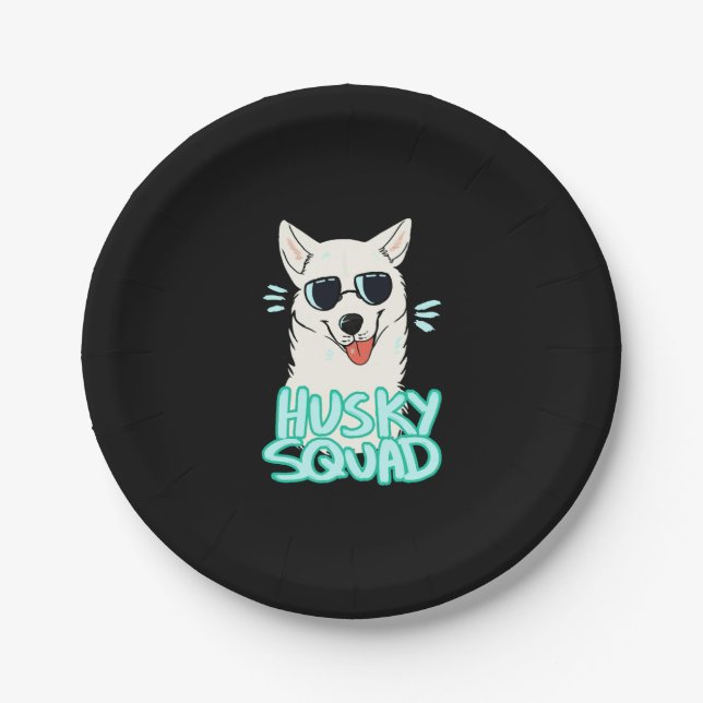 Plato De Papel Escuadrón Husky (Anverso)