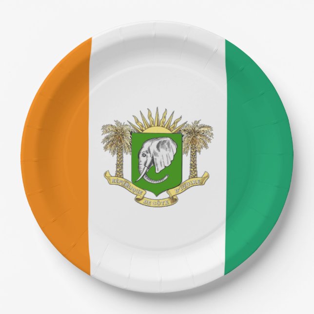 Plato De Papel Escudo de armas de Côte d'Ivoire (Anverso)