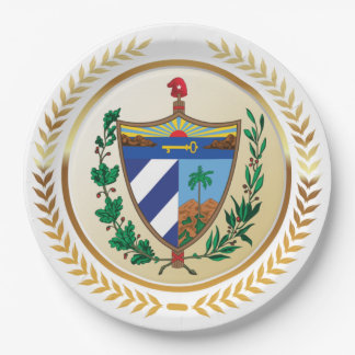 Plato De Papel Escudo de armas de Cuba