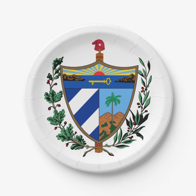 Plato De Papel Escudo de armas de Cuba (Anverso)