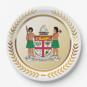 Plato De Papel Escudo de armas de Fiji