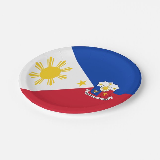 Plato De Papel Escudo de armas de Filipinas  (Angular)