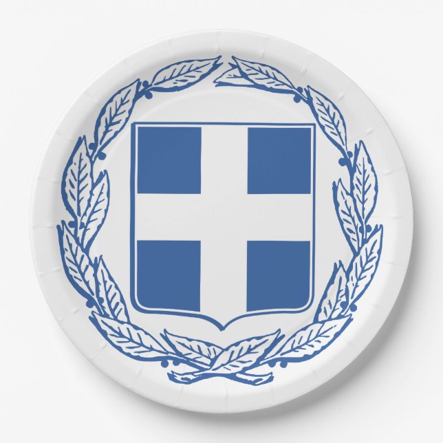 Plato De Papel Escudo de armas de Grecia (Anverso)