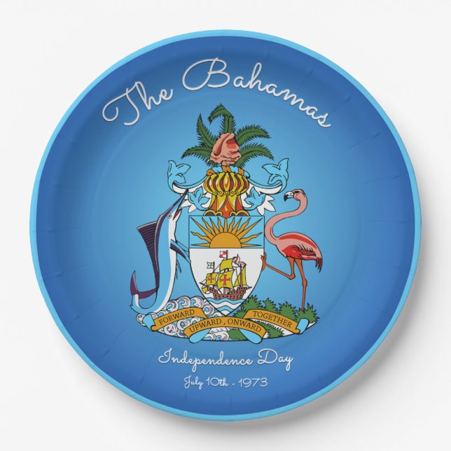 Plato De Papel Escudo de armas de las Bahamas (Anverso)