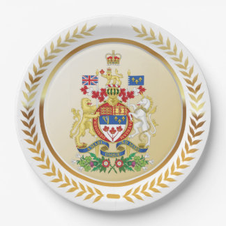 Plato De Papel Escudo de armas del Canadá
