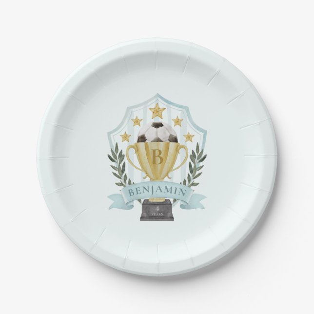 Plato De Papel Escudo de fútbol (Anverso)