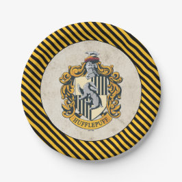 Plato De Papel Escudo de Hufflepuff