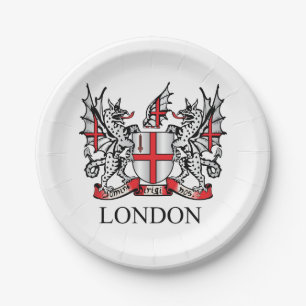 Plato De Papel Escudo de la Ciudad de Londres