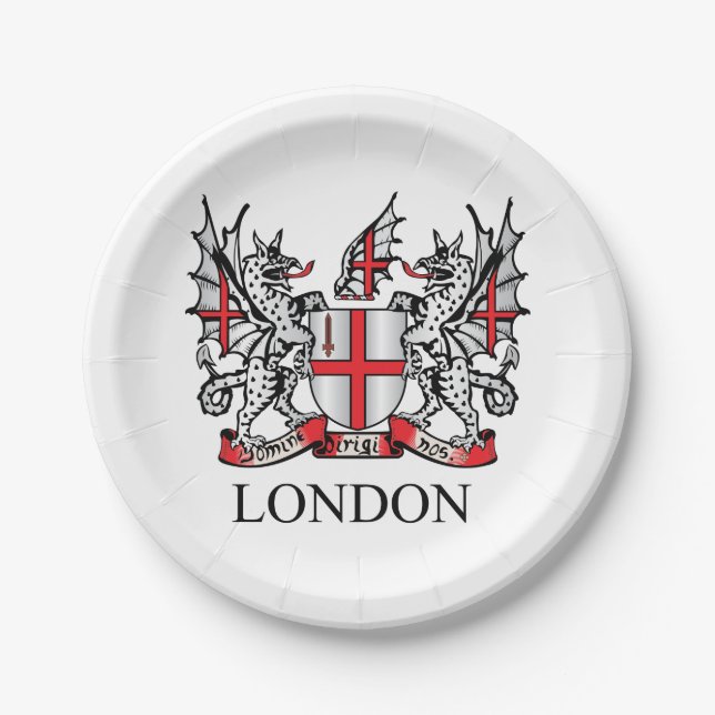 Plato De Papel Escudo de Londres (Anverso)