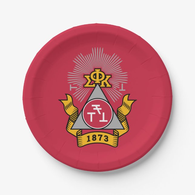 Plato De Papel Escudo de Phi Sigma Kappa (Anverso)