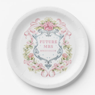 Plato De Papel Escudo floral Grandmillennial   Futura Sra.