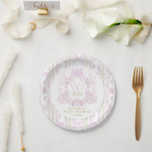 Escudo Floral Rosa Chica Preppy Baby Shower