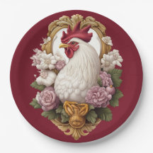 Escudo heráldico de gallo en marrón