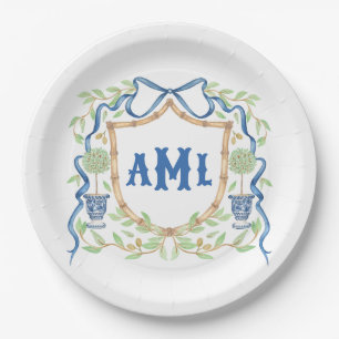 Plato De Papel Escudo topiario de Bambú y Olivo   Inicial