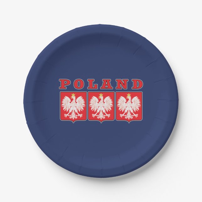 Plato De Papel Escudos de Polonia Eagle (Anverso)