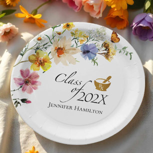 Plato De Papel Escuela de Farmacia de Flores Silvestres Clase d
