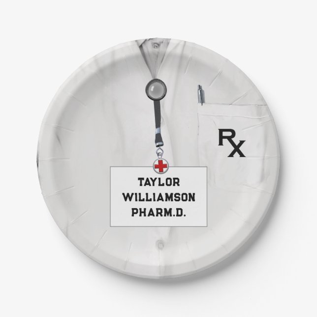 Plato De Papel Escuela de Farmacia Farmacéutica (Anverso)