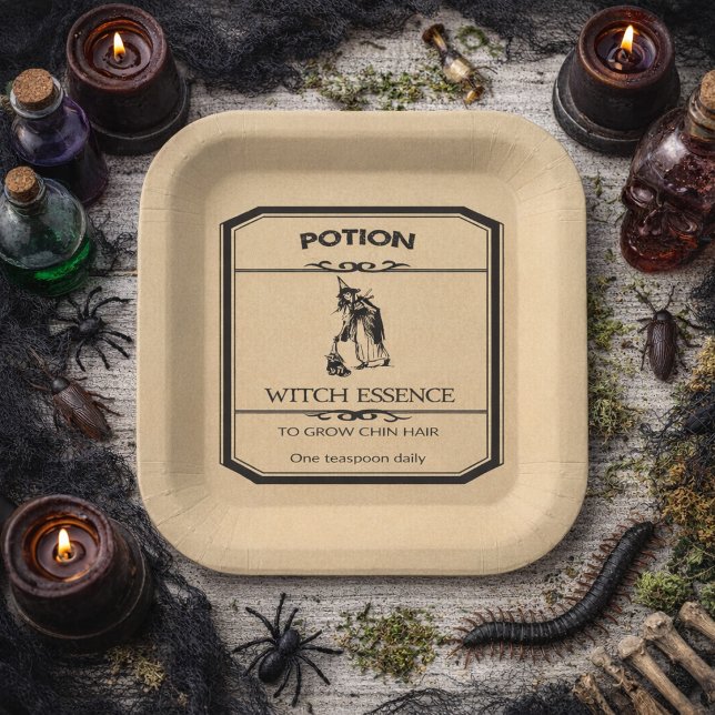 Plato De Papel Esencia de Bruja de la Botica de Halloween (Subido por el creador)