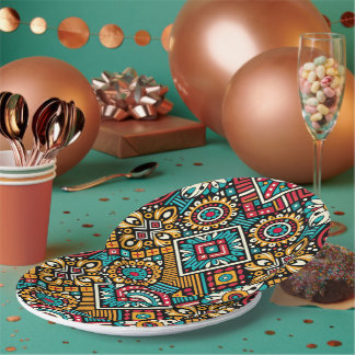 Plato De Papel Esencia de Vibrancia Africana