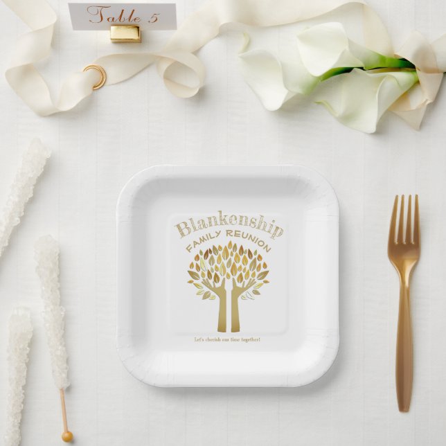 Plato De Papel Esencial de unión familiar para árboles abandonado (Boda)