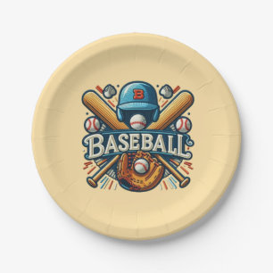 Plato De Papel Esencias clásicas de béisbol / Elegante leyenda re