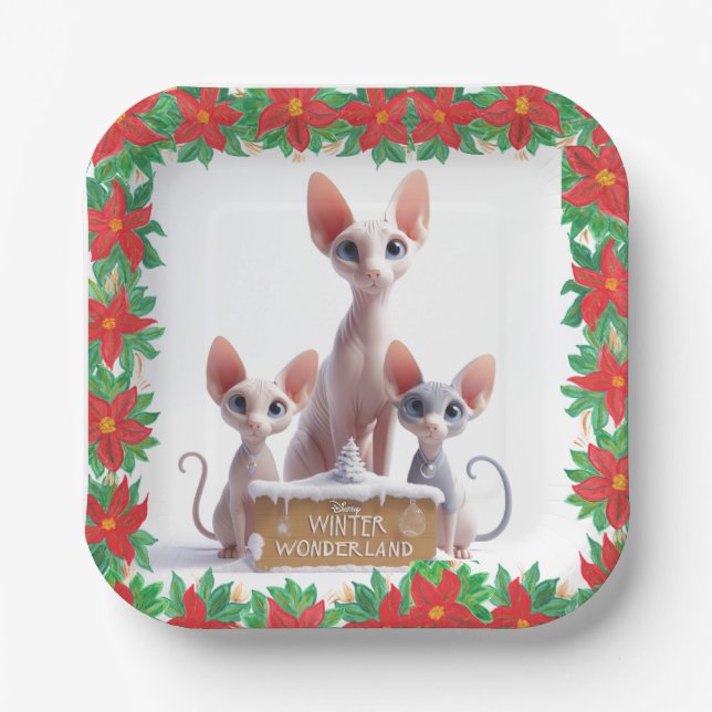 Plato De Papel Esfinge de Navidad animada (Anverso)