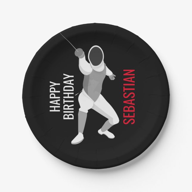 Plato De Papel Esgrima (Anverso)