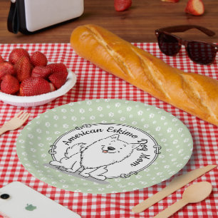 Plato De Papel Eskie Mom - American Eskimo Dog Mom Cute