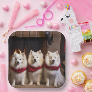 Plato De Papel Eskimo americano por los Navidades de la chimenea